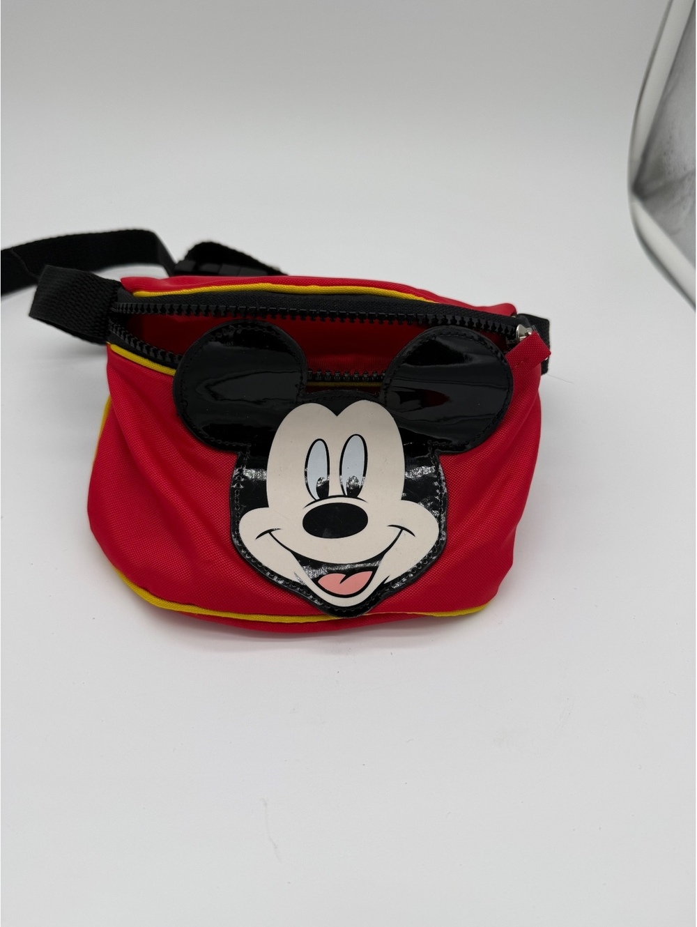 Vintage Disney Mickey Mouse Fanny Pack Red Fabric Waist Bag Belt Pouch